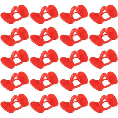 Sjlerst – Lot de 20 lunettes anti-picage pour poules – Matériau plastique rouge – Augmente le taux de survie à 97% – Améliore la production d'œufs de 15% (1/5)