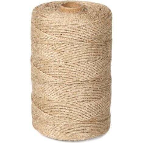 QORVA-Corde de jute naturelle 2 mm x 200 m, idéale pour le jardinage, le bricolage et les griffoirs manuels pour chats