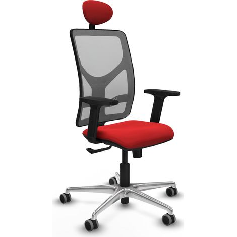 Sedia da ufficio piqueras y crespo Motilla grigio pelle sintetica rossa (1/2)