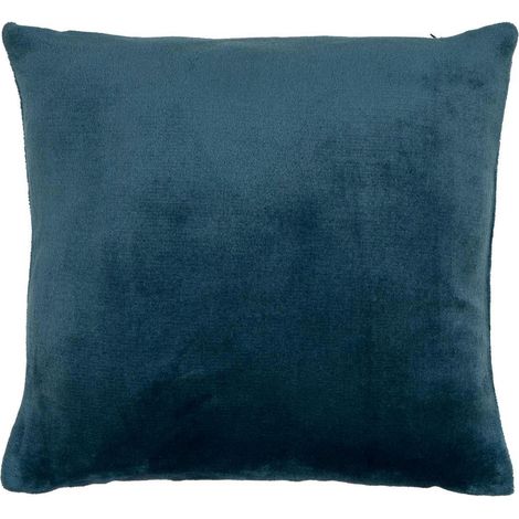 Coussin en Flanelle Uni "Ollis" 38x38cm Bleu Égéen (1/5)