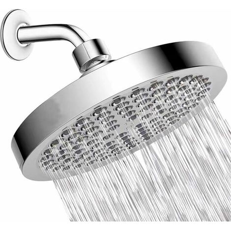 Zoll Hochdruck-Duschkopf G1/2 Regenduschkopf Verstellbarer Badezimmer-Duschkopf Sprühduschkopf Poliertes Chrom Bad Regen Runder Duschkopf Ersatz