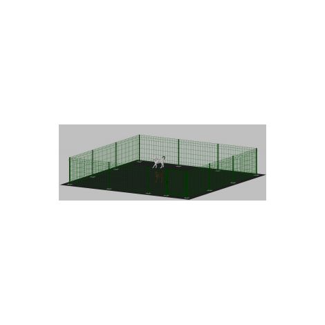 RECINTO-BOX MODULARE PER CANI IN FERRO ZINCATO E VERNICIATO VERDE-CON PALI A TASSELLARE - cm 600x600x102h (1/4)