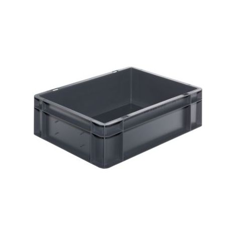 LA-KA-PE Transport-Stapelkasten B400xT300xH120 mm grau, geschlossen ohne Griffloch (1/5)