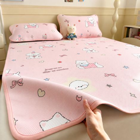 Parure de lit rafraîchissante 150x200 cm en soie glacée avec 2 taies d'oreiller motif chiot 150cm 200cm réf 6299 300 g – Livraison gratuite