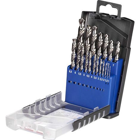 Juego de 19 brocas helicoidales HSS, 19 piezas, Ø 1-10 mm, HSS-G N, DIN 338, 118° 25203701 – uso universal (1/3)