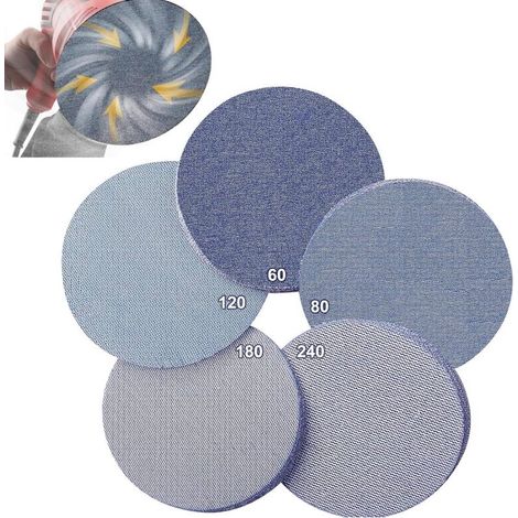 Discos de lijado cerámicos de 150 mm, paquete de 30 unidades, cierre de velcro, granos 60/80/120/180/240 para lijar y pulir madera y metal.