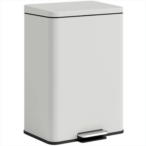 Poubelle de cuisine 20 L en métal avec pédale et couvercle doux (1/5)