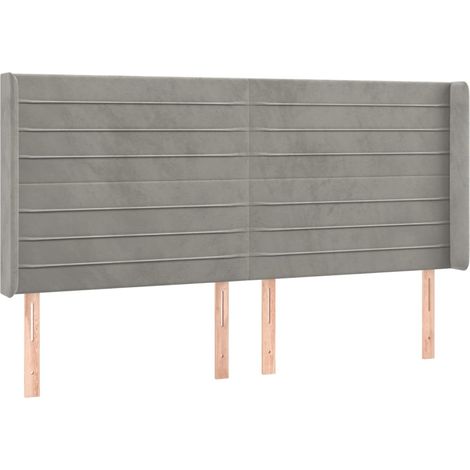 Maison Exclusive - Cabecero con orejas de terciopelo gris claro 2 (1/5)