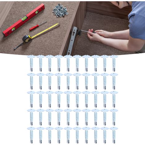 50 vis autoperceuses Phillips en acier au carbone zingué bleu-blanc avec rondelle à tête ronde 4,2 x 19 mm (1/5)