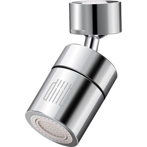 Aérateur de Robinet - 360° Pivotant - 2 Modes Pulvérisation Douce et Jet Concentré - Filtre Haute Densité - Adaptateurs Inclus - Pour Évier Cuisine et Salle de Bain - 1 Pièce (1/5)