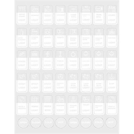 1 feuille d'icônes d'appareils électroménagers, logos imprimés en anglais, autocollante, excellente adhérence, icônes claires, amovible, distingue les touches, salle de bain, sans marque, bouton-pouss