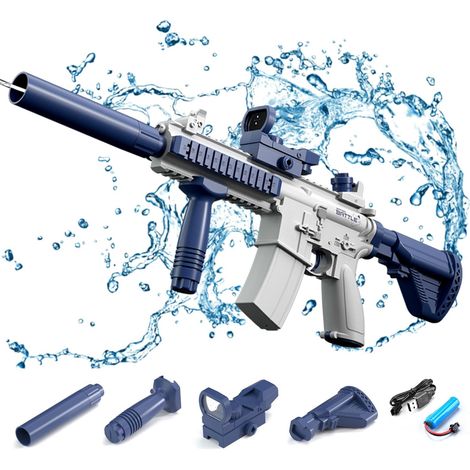 Pistolet à eau électrique, pistolet pulvérisateur automatique à un bouton M416, pistolet à eau jouet pour enfants adultes piscine d'été fête plage extérieur
