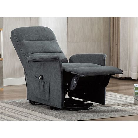 Fauteuil releveur électrique en tissu anthracite CAPUCINE (1/4)