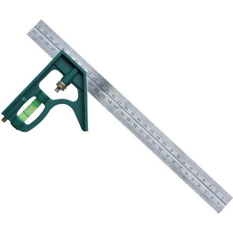 12-Zoll-Winkelmesser, Kombinationswinkel, multifunktionales Universal-Lineal aus Edelstahl, verstellbar, Messwerkzeug, Grün