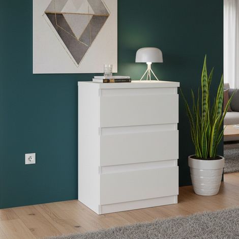 Cassettiera Morgan 3 cassetti bianco – 42x32x61H (1/5)