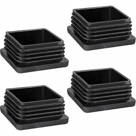 Bouchon Pied de Chaise,4 Pièces Bouchons pour Tuyau 30X30mm Bouchon Tube Carré pour Tubes Métalliques, Chaises, Canapés, Tables et étagères (1/4)