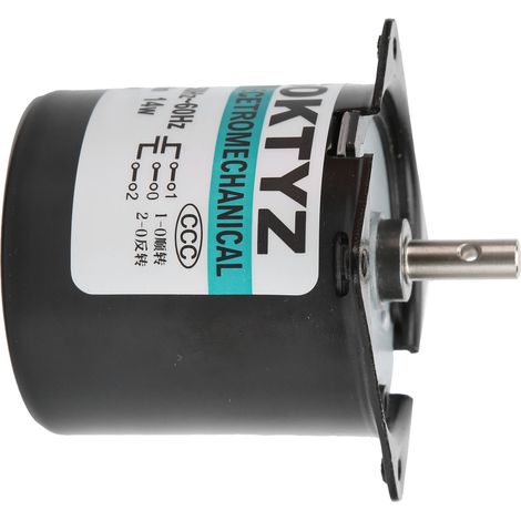 Moteur synchrone à courant alternatif de 14 W avec aimant permanent, basse vitesse, couple élevé bidirectionnel, arbre central, XD60KTYZ, 10 tr/min, 110 V CA (1/5)