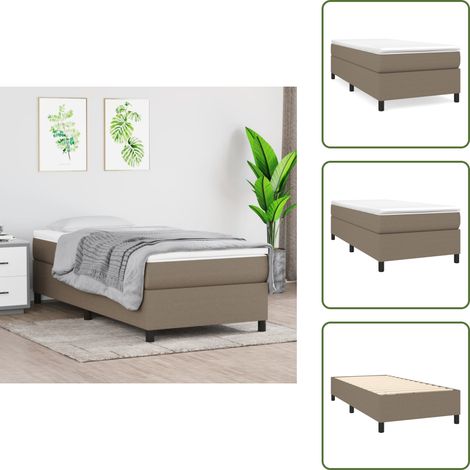 Boxspringbett mit Matratze Taupe 90x200 cm Stoff - Boxspringbett - Doppelbett - Bettenrahmen - Matratze - Tapete (1/5)