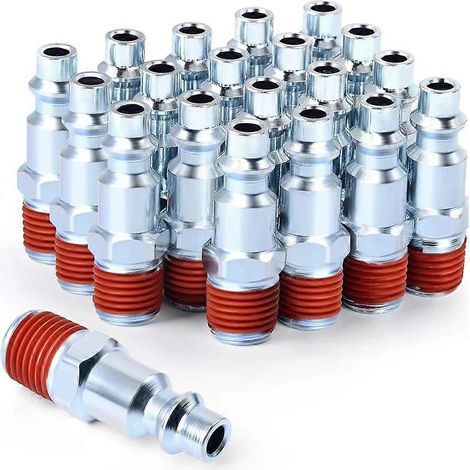 20 raccords rapides pneumatiques mâles à filetage extérieur 1/4 pouce (raccords rapides pneumatiques à filetage extérieur de type américain) (1/5)