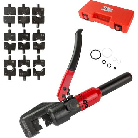 Dema – Pince à sertir hydraulique pour cosses 4 à 70 mm² – Pression 4,6 tonnes – Tête orientable 360° – Coffret de rangement inclus