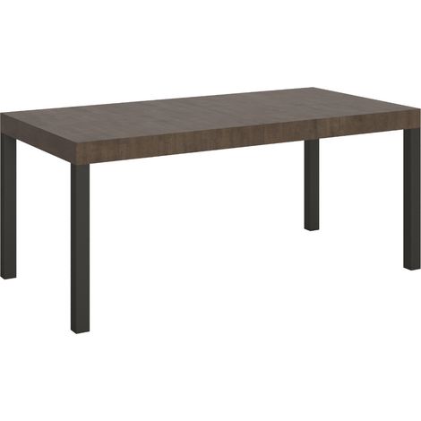 Table à manger extensible Karry Sur roulettes 180 à 284 cm-Marron-Sur roulettes-180 à 284 cm (1/5)