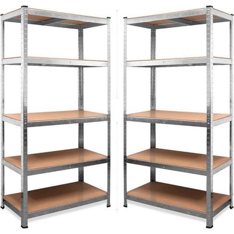 Set of 2 Garage Shelving 90cm Wide & 180cm High Heavy Duty 5 Tier Multipurpose Metal Racking Unit / Warehouse Shelving Storage (1/5)