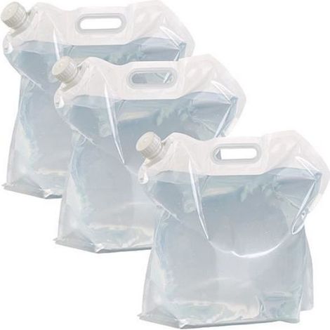 Bidon à eau pliable - Semptec - 10 L - Pack de 3 - Sans BPA - Poignée de transport (1/4)