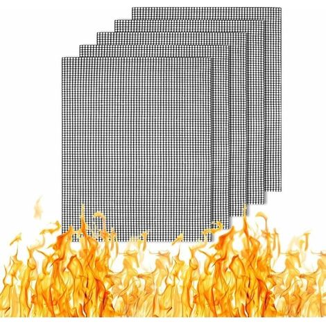 Pack of non-stick grill mats, reusable grill mats, durable mesh grill mats for charcoal, gas and electric grills, YMYNY (1/4)