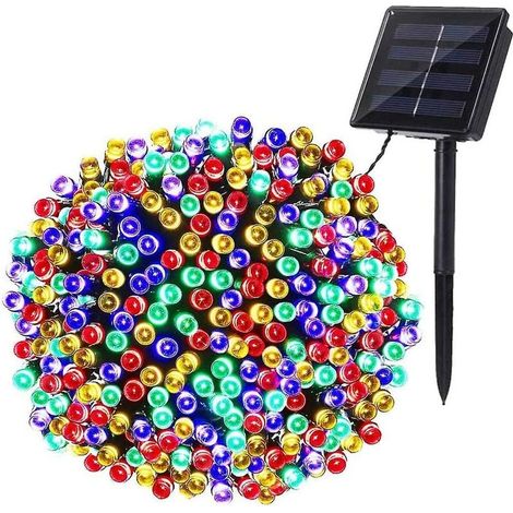Guirlande lumineuse solaire de Noël, 22 m, 200 LED multicolores