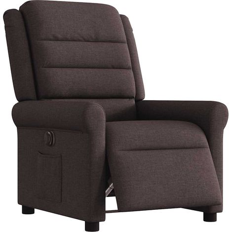 Fauteuil de Salon,Chaise,Fauteuil inclinable électrique Marron foncé Tissu CFW663529 (1/5)