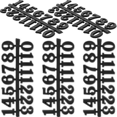 Kit de Chiffres Arabes Noirs pour Horloge DIY, 5 Sets en Plastique, Solide et Facile à Utiliser, Décoration Maison Simple et Élégante (1/5)