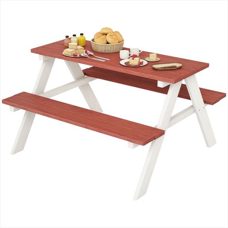 Ensemble table et chaises enfant bois sapin 4 places table (1/5)