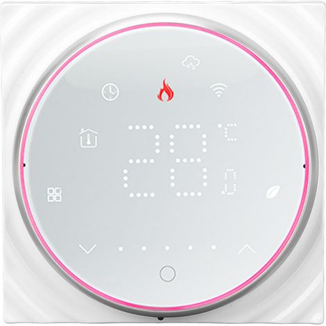 Thermostat Wi-Fi avec écran LCD, régulateur de température intelligent pour chauffage au sol domestique, boîtier encastré carré de 86 pouces (218 cm), 95-240 V, 5 A, blanc. (1/5)