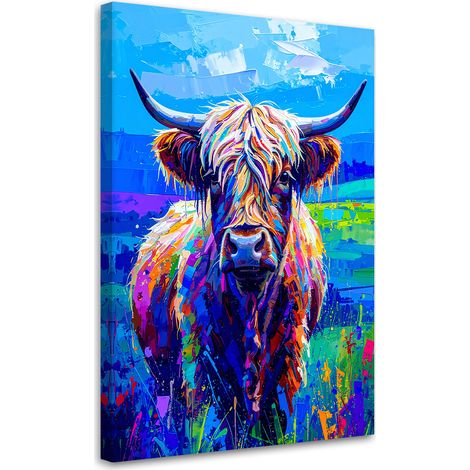 Wandbild Schottische Kuh Abstrakt 40x60 cm (1/5)