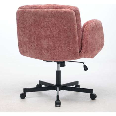 Fauteuil de bureau pivotant en chenille moderne, chaise de travail réglable en hauteur avec accoudoirs multifonctions convertibles, double assise confortable pour bureau, étude, coiffeuse et salon, ro (1/5)