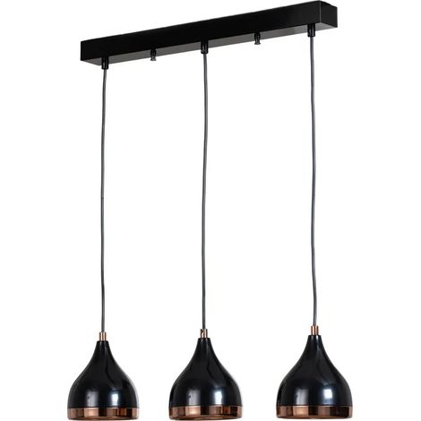 [GEBRAUCHT] B-Ware Opviq Hängeleuchte Pendelleuchte Yildo Metall Schwarz Kupfer Wohnzimmer E27 Led