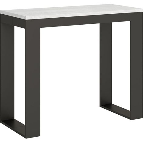 Consolle Allungabile 90-300x40x77 cm in Nobilitato Bianco (1/5)