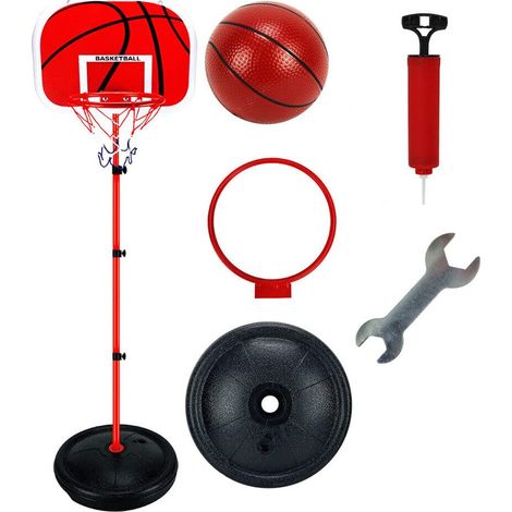 Youyijia Adjustable Kids Basketball Hoop Stand Set Portable 2-in-1 Wall Basketball Hoop with Ball & Net for Indoor Outdoor Play (1/5)