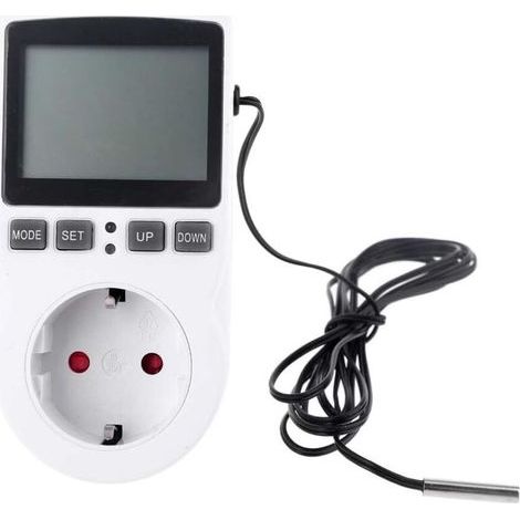 Digitaler Thermostat-Stecker mit Temperaturregler, 1,7 m Ausgangssonde, 220 V/110 V, 15 A, Temperaturregelung (Heizen/Kühlen) für Saatgutbrutanlagen, Thermostat-Zeitschaltuhr, Steuerstecker (1/4)