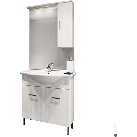 Mobile bagno venice cm 75 con lavabo e specchio bianco lucido (1/5)