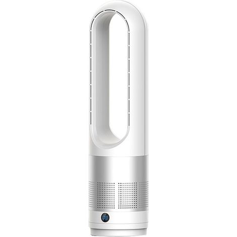 Ventilateur électrique sans pales de 45 cm (18 pouces) à poser sur une table, avec tête oscillante, purificateur d'air et fonction de purification d'air sur pied.