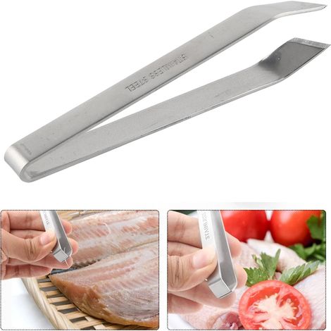 Pince à épiler en acier inoxydable pour retirer les arêtes de poisson et soies de porc - Accessoire de cuisine (1/5)