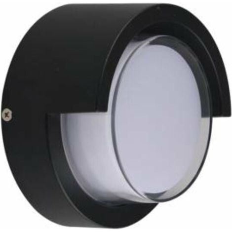 Applique Murale LED 12W Noire Ronde IP65 avec Cache - couleur chaude (1/5)