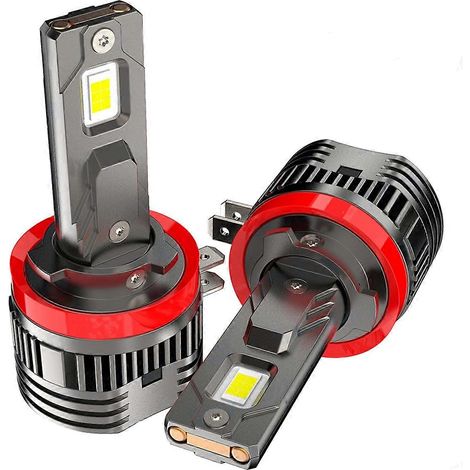 Lot de 2 ampoules LED H11B Turbo 80W 30000LM pour phares Ford Fiesta et Kia Hyde, feux de croisement et de route, blanc 6000K. (1/5)