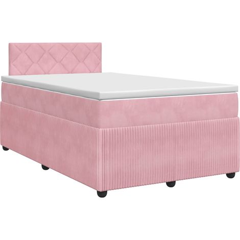 Cama box spring con colchón Rosa 120 x 200 cm Terciopelo vidaXL (1/5)