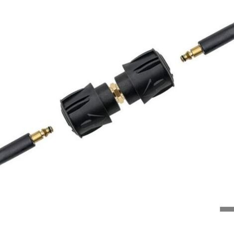 Raccord Rapide Haute Pression - Double Tête - Compatible Karcher - Pour Tuyaux Flexibles - 2 Pièces (1/4)