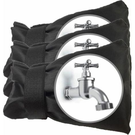 Cache Robinet Exterieur - Antigel Hiver - Imperméable Tissu Oxford 210D - Pour Robinet Jardin Extérieur - 3 Pièces (1/4)