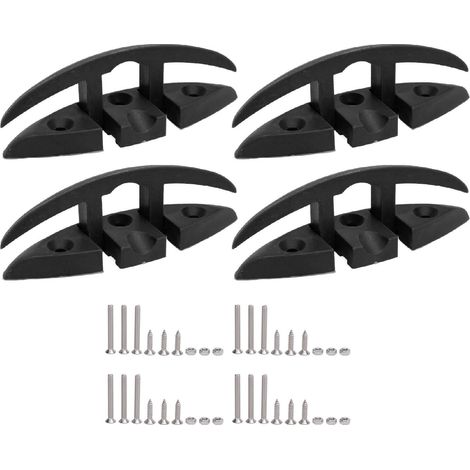 Ortviai 4 x Taquets de Pont Rétractables en Nylon Noir 5 pouces, 3 trous, pour Bateaux et Yachts (1/5)
