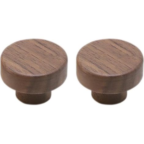 2PCS Boutons de tiroir ronds en bois naturel non finis - 35 mm, poignées décoratives antiques pour meubles, cuisine, commode, garde-robe, porte, bureau (1/4)