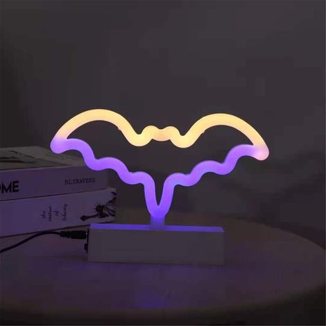 Lampe Néon LED - Décoration Murale et de Bureau pour Fêtes - Idéal pour Halloween, Anniversaires et Décor Intérieur - 1 Pièce